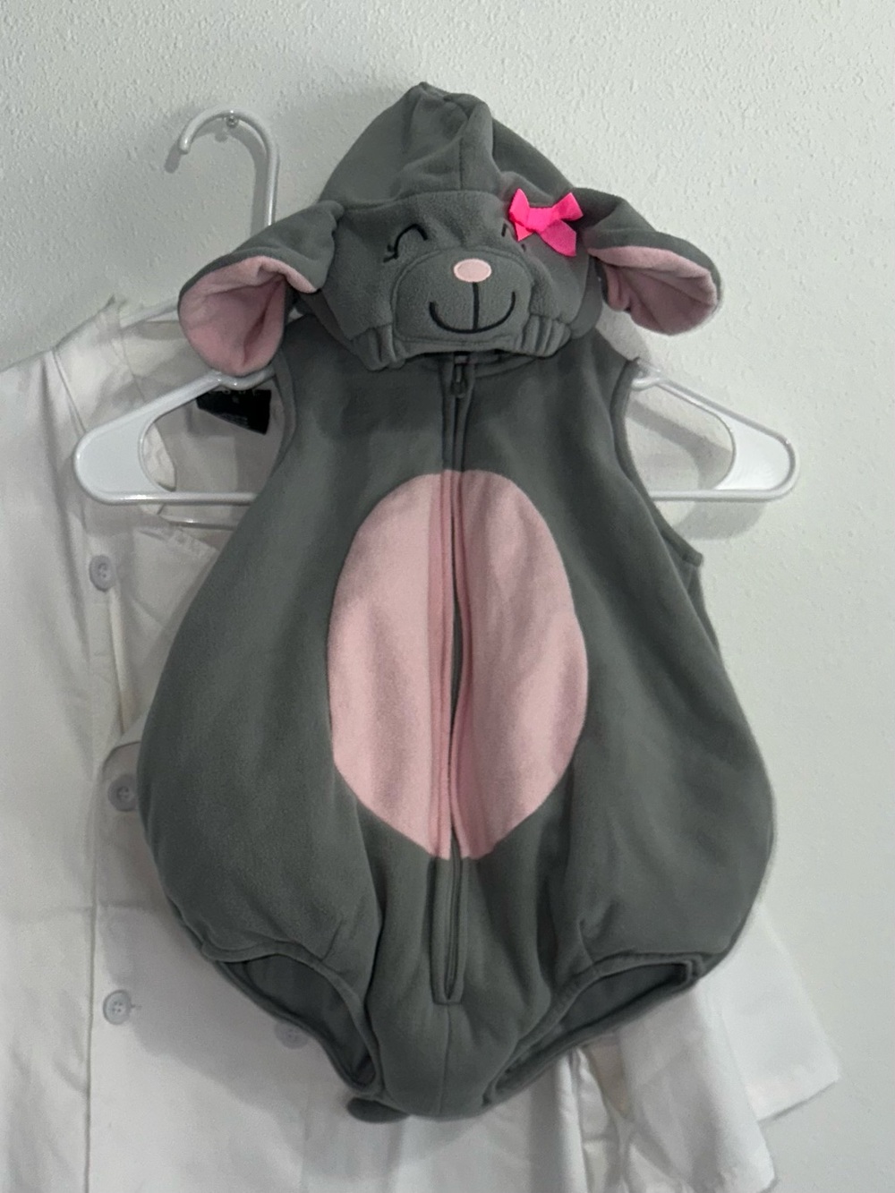 Carter's Grey and Pink Mouse One-Piece Halloween Costume